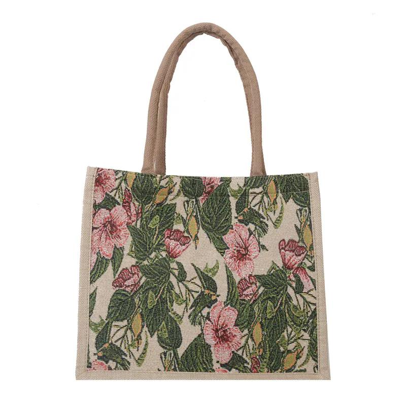 

WTEMPO Повседневные Универсальные Сумки-Тоут Большой Вместимости с Цветочным Принтом Женские Модные Дорожные Сумки на Одно Плечо 1pc зелёный