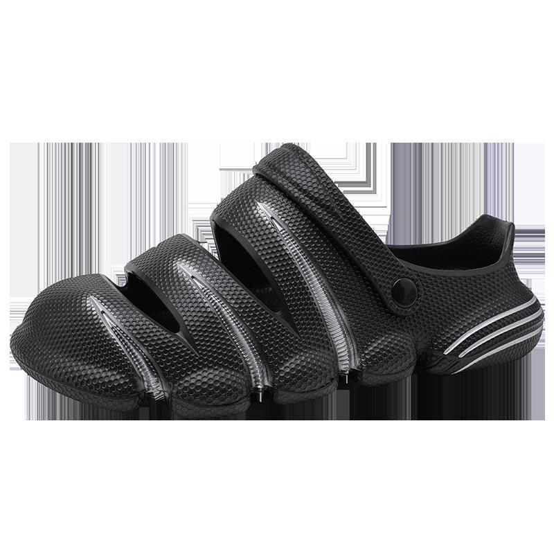 

Summer casual platform sandals, men s beach slippers are fashionable and breathable, and the toe garden shoes are worn in one shoe 40-41 чёрный