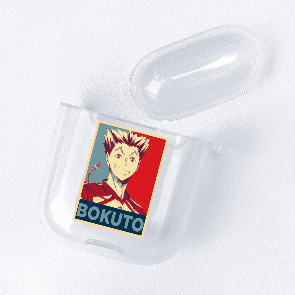Japan Anime Figures Transparent Airpods Case for Funda Airpods 2/1 Cover Bakugo Bokuto Himiko Mirio Yumeko Deku Soft TPU Cases