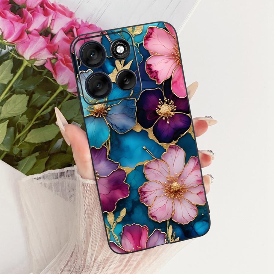 Coque Pour Motorola Moto G56 Housse 2025 Nouvelle Élégante Nœud Papillon Fleur Silicone Souple Coques de Téléphone Pour Motorola Moto G66Y G66J 5G Fundas
