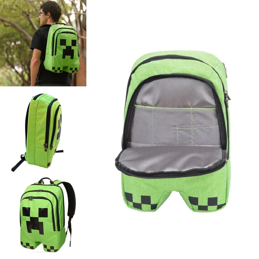 Minecraft Creeper Green Backpack For School Travel And More Large Capacity And Durable Oxford Cloth Material