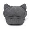 Beret Winter Hats for Women Solid Plain Cute Cat Ear Octagonal Newsboy Cap Ladies Casual Winter Beret Women Painter Cap Vintage