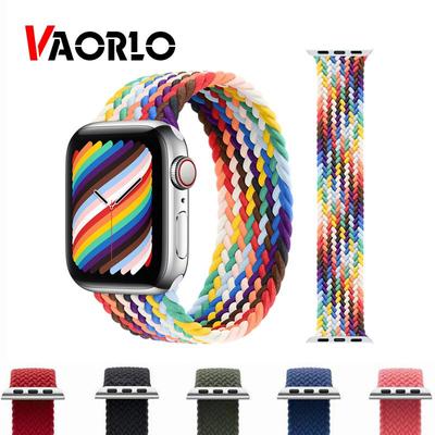 VAORLO Nylon λουράκι με υφασμάτινο πλεκτό Solo Loop για Apple Watch SE 6 Band 44mm 40mm 38mm 42mm Ελαστικό βραχιόλι για iWatch Series 5 4 3 2 1