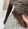 Millennial Hot Girl Fur Patchwork V-Neck Long Sleeve Slimming Top 23326