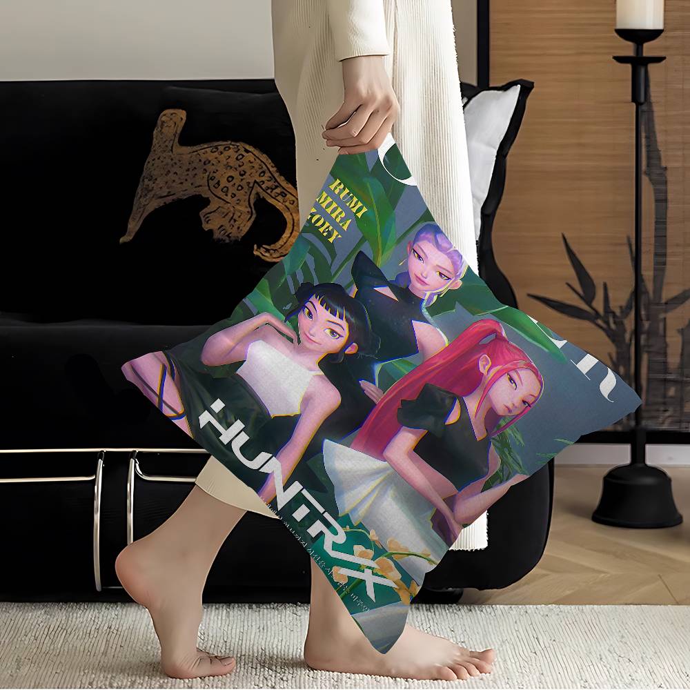 Anime K-Kpop Demon Hunters Pillow Cover Sofa Cushion Cover Home Room Decoration Children Gift