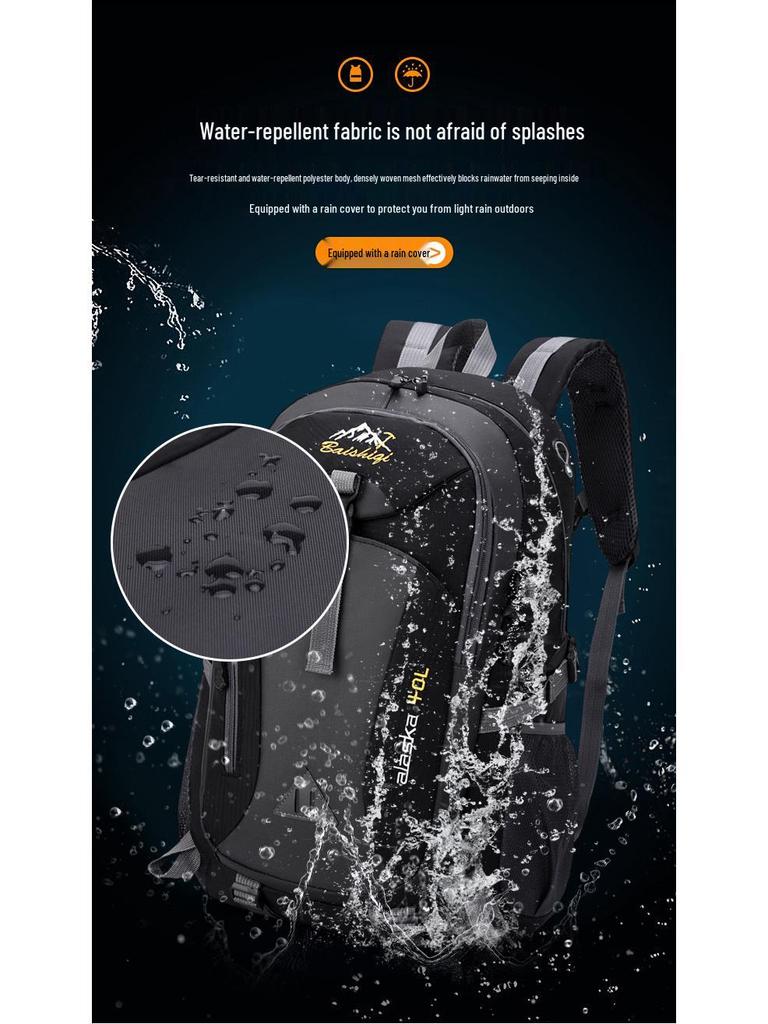 Large Capacity Unisex Outdoor Hiking Backpack with Breathable Back Pad and Dual Support for Fitness.