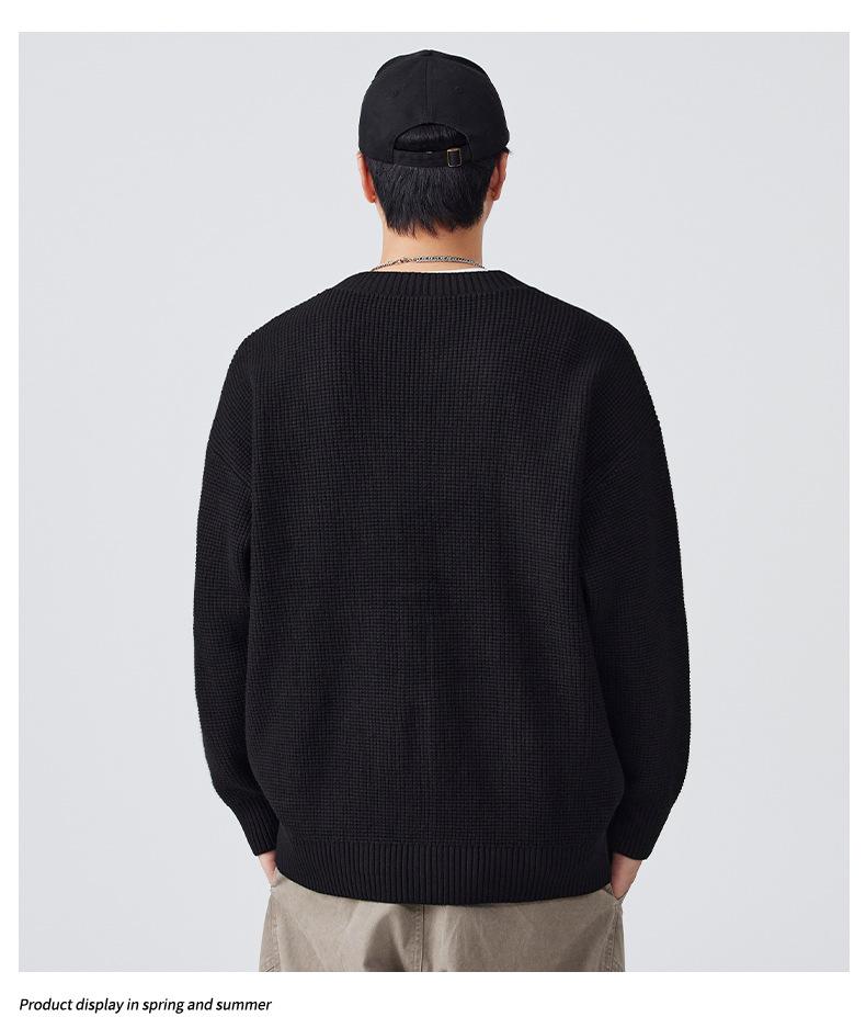 Mu Yuan Unisex Single-Breasted Cardigan - Autumn/Winter Loose Knit Sweater