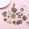 Vintage Green European Gear Pendant Clock Necklace Charm Components