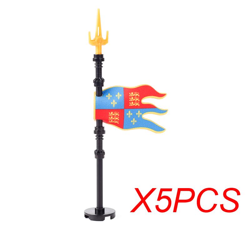 MOC Mittelalter Roter Löwe Schwarzer Adler Burg Soldat Ritter Pferd Reittier Baustein Militärfigur Weste Rüstung Fahne Spielzeug Geschenk