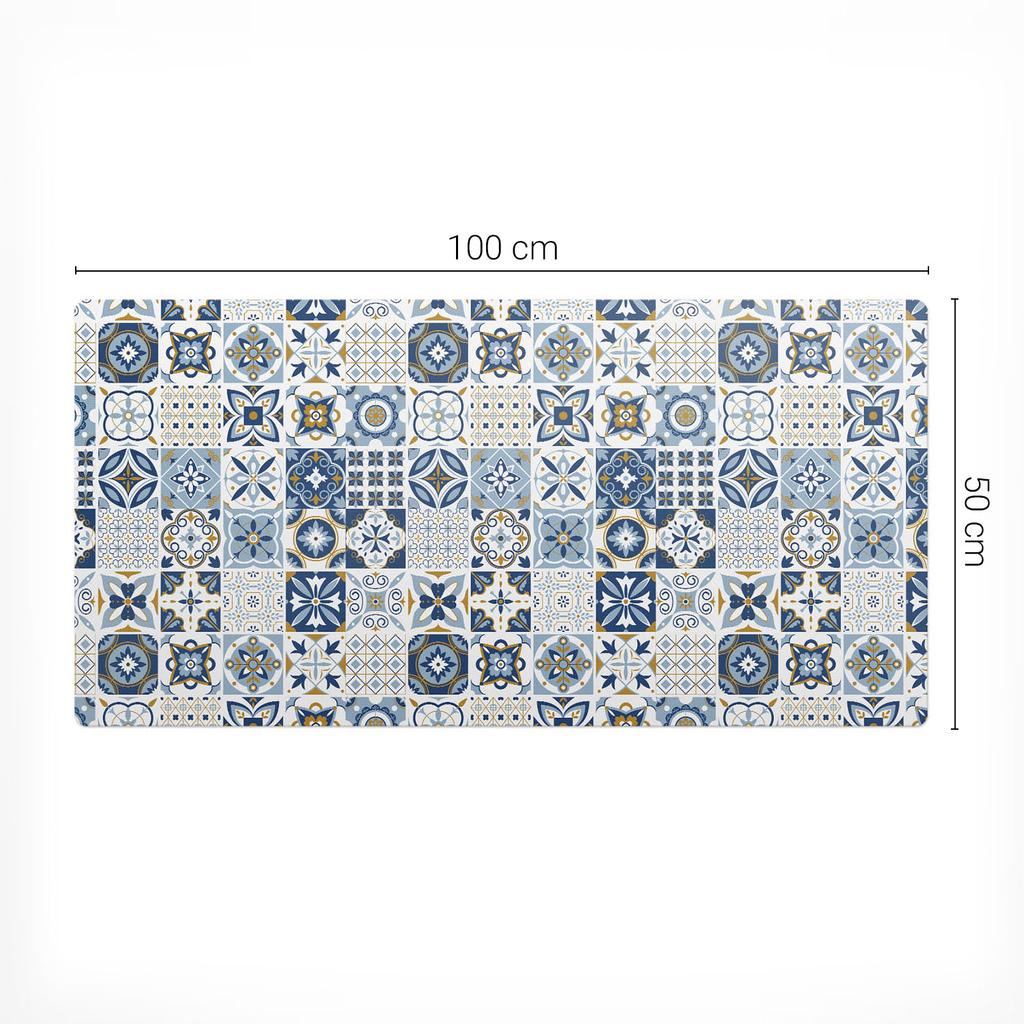 Desk Protector with Retro Tile Pattern 100x50 cm