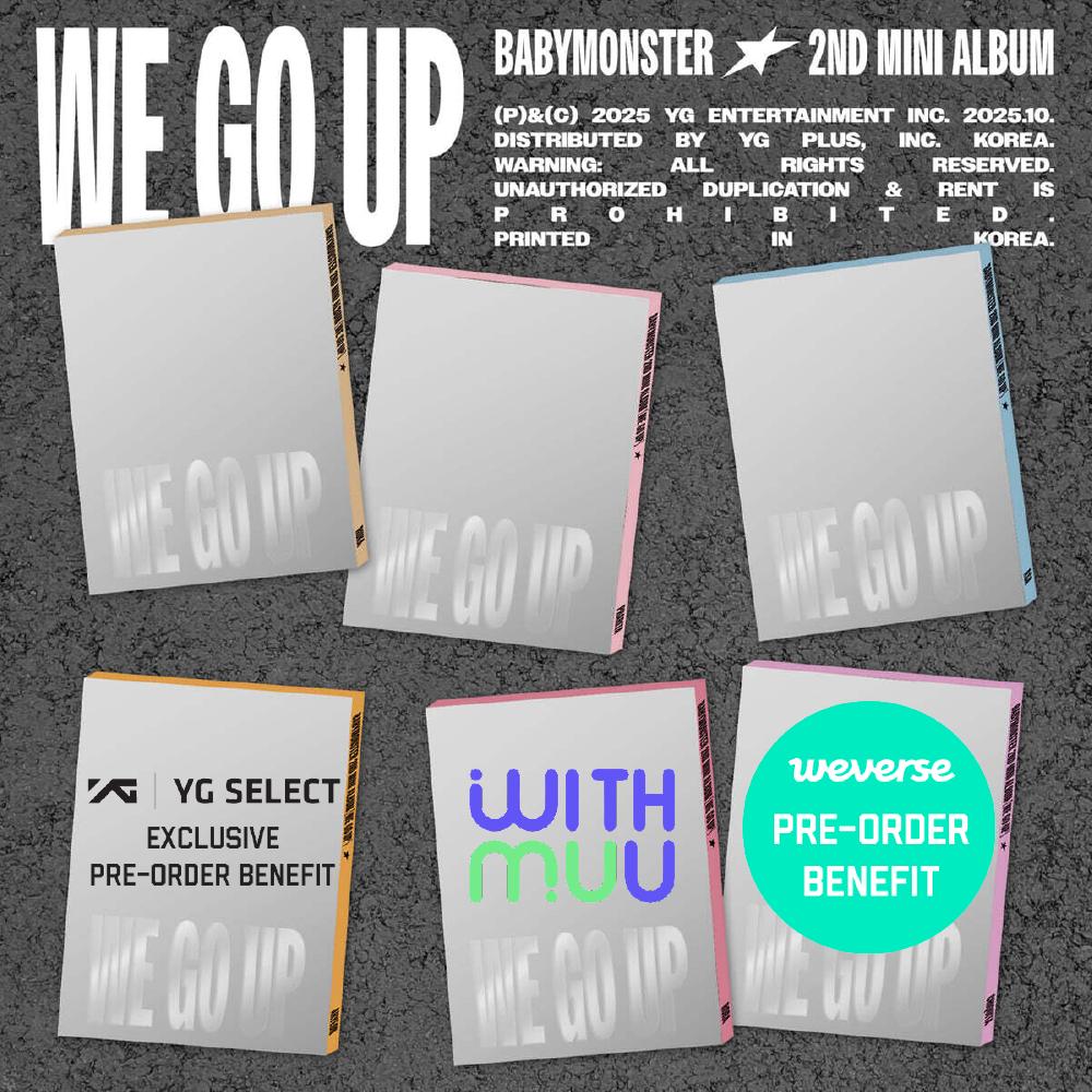 Pre-order BABYMONSTER 2nd Mini Album WE GO UP Pattern ver. Full Set & SHOP POB