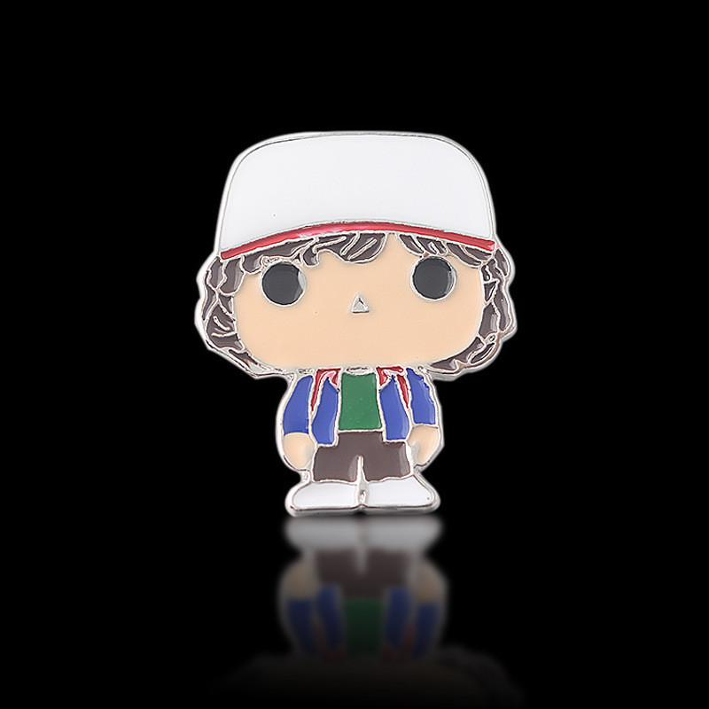 Stranger Things Alphabet Potted Plant Pin With Metallic Finish For Cosplay And Casual Wear