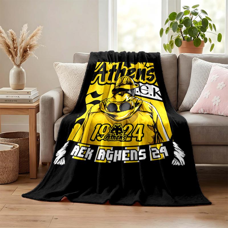 AEK Athens Blanket Flannel Blanket Soft Cozy Plush Throw for Sofa Bed Lightweight Home Decor