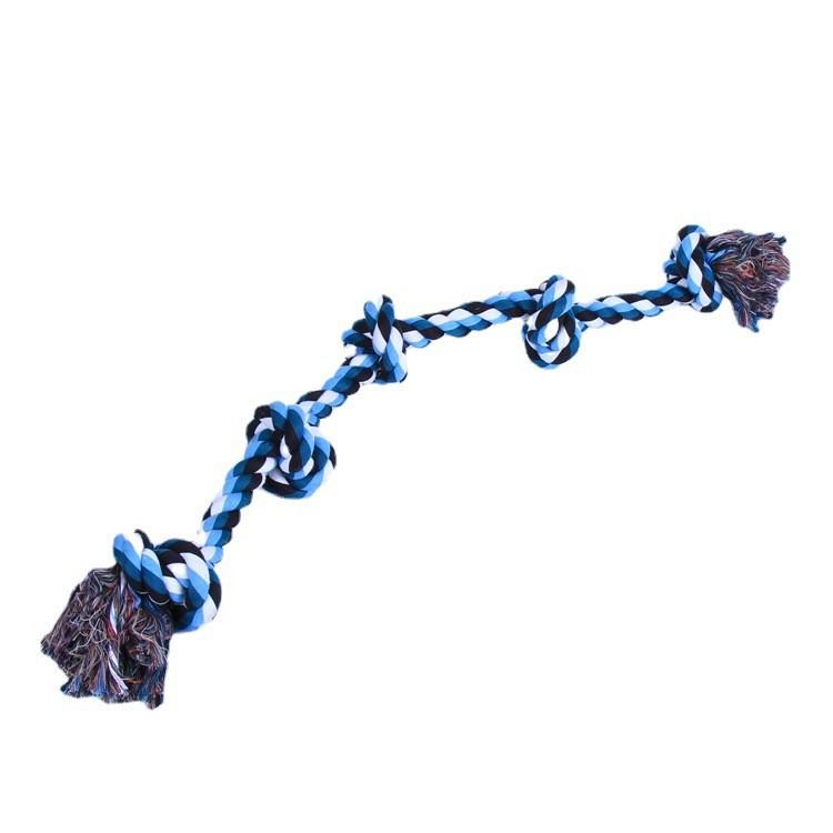 Durable Five-Knot Chew-Resistant Cotton Rope Toy for Large Dogs