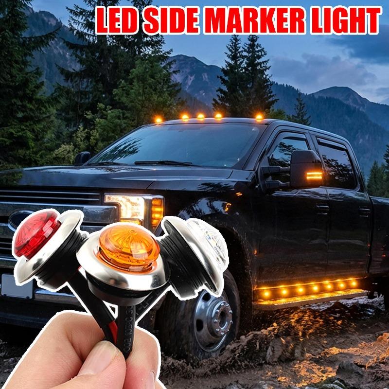Car Vans Front and Rear Indicator Lights Boat Rear Night Driving Safety Warning Portable Round LED Headlight Side Marker Light