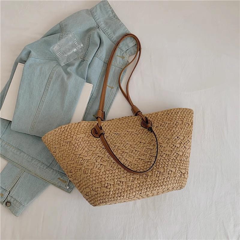 Handmade Women s Handbags big Woven Female Shoulder Bag Summer Straw Beach Bags Shopper Baskets Bohemian Rattan Tote Bag
