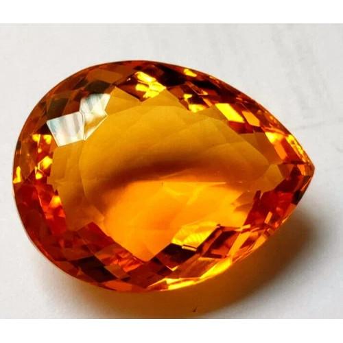 Certified Natural 450 Ct Pear Cut Yellow Citrine Brazilian Loose Gemstone