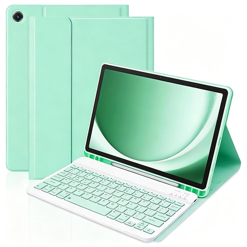 Custom Embossed Samsung Galaxy A9+ Tablet Case & Bluetooth Keyboard with Silent Mouse - Multilingual (French, German, Spanish)