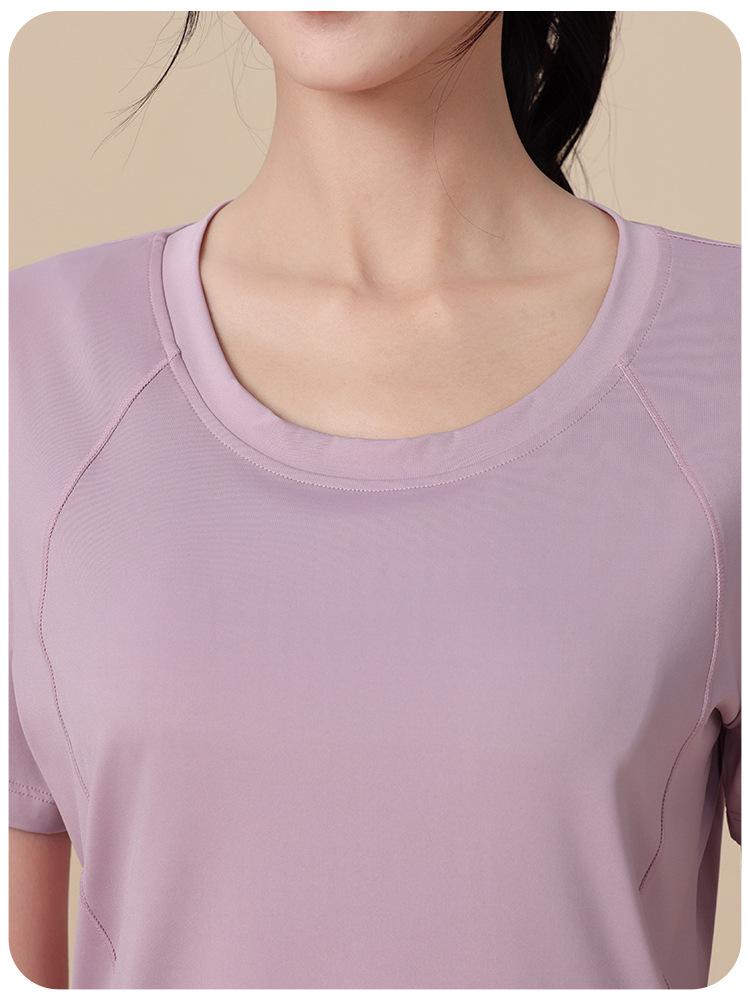 Plus Size Women's Quick-Dry Short Sleeve Sports Top for Yoga & Running