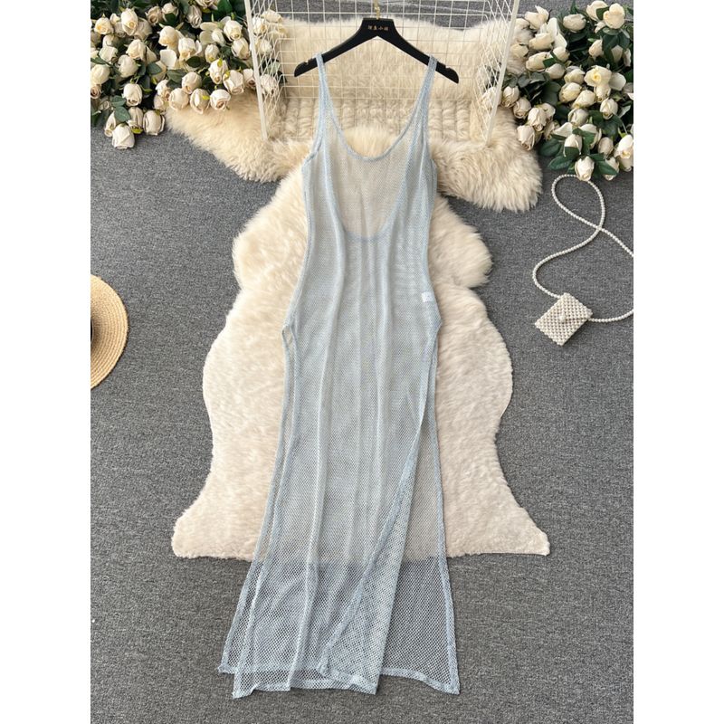 Sling Dress Summer Cut Out Silm Beautiful Mesh