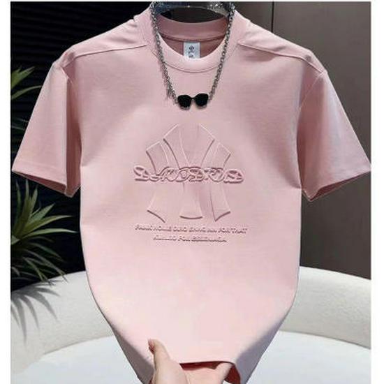 Herrenmode Kurzarm-T-Shirt, 2024 Trendiger lockerer Schnitt mit einfachem Druck.