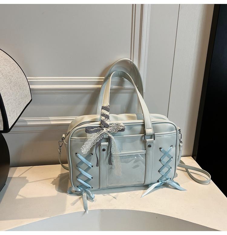 

Casual simple large-capacity tote bag women s spring new fashion trend women s shoulder messenger bag синий