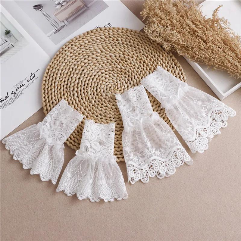 Chiffon Detachable Sleeve Fake Cuffs for Women Sweater Pleated Flare Sleeve False Cuffs Female Ruffles Wristband Decorative