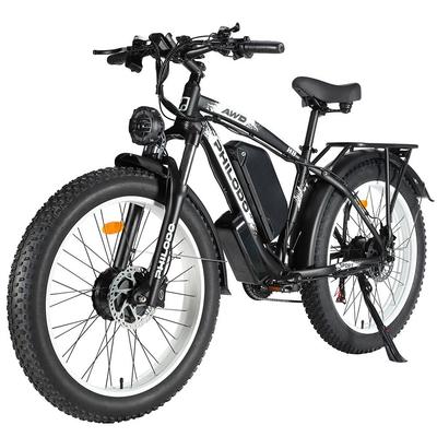 Electric Bicycle Philodo H8 26" 3000W Motor All Terrain Ebike 48V 26AH 21 Speed Fat Tire Adult Ebike Max Load 150Kg White