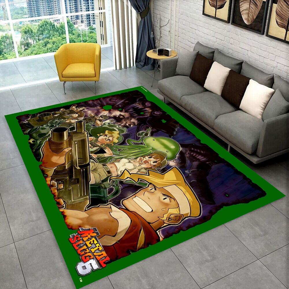 Classico Gioco Retrò Metal Slug Tappeto Area Gioco, Tappeto per Soggiorno Casa Camera da Letto Divano Zerbino Decorazione, Tappetino Antiscivolo per Bambini
