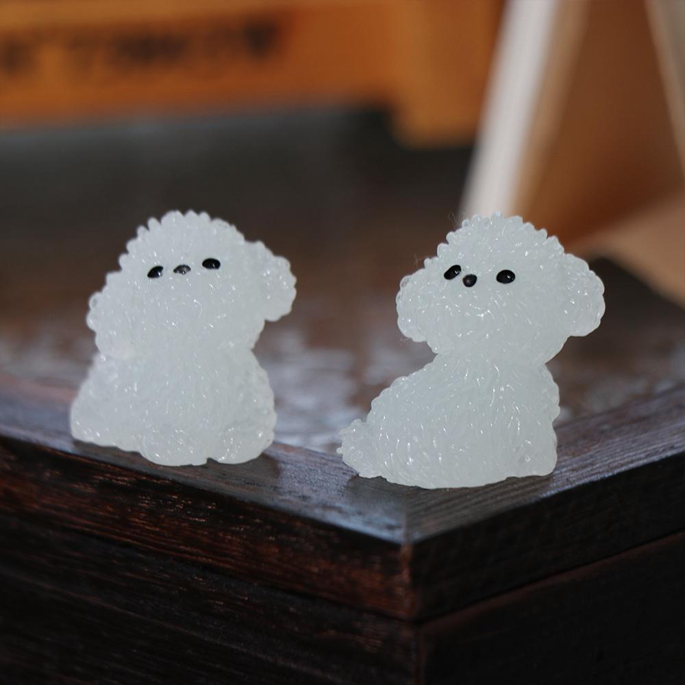 Realistic Noctilucent Dog Figurines Handmade Micro Landscape Decoration  Car Decoration