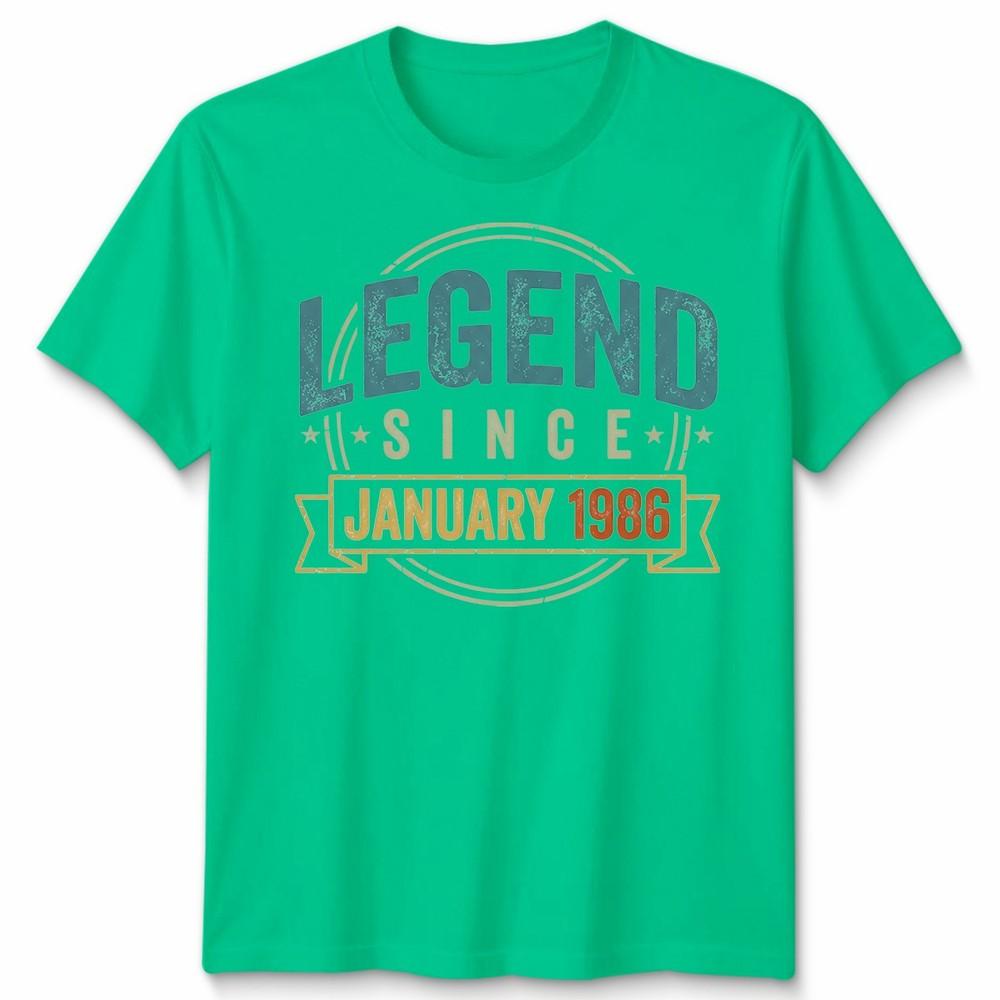 40 Years Unisex T Shirt Old Gifts Legend Since January 1986 40th Birthday Tee S