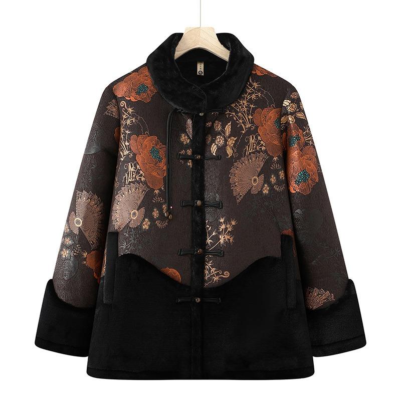 

Пожилая мать зимнее шерстяное пальто бабушка мех интегрированный топ год старая одежда толстая 6XL [Recommended 160-82.5kg] фиолетовый