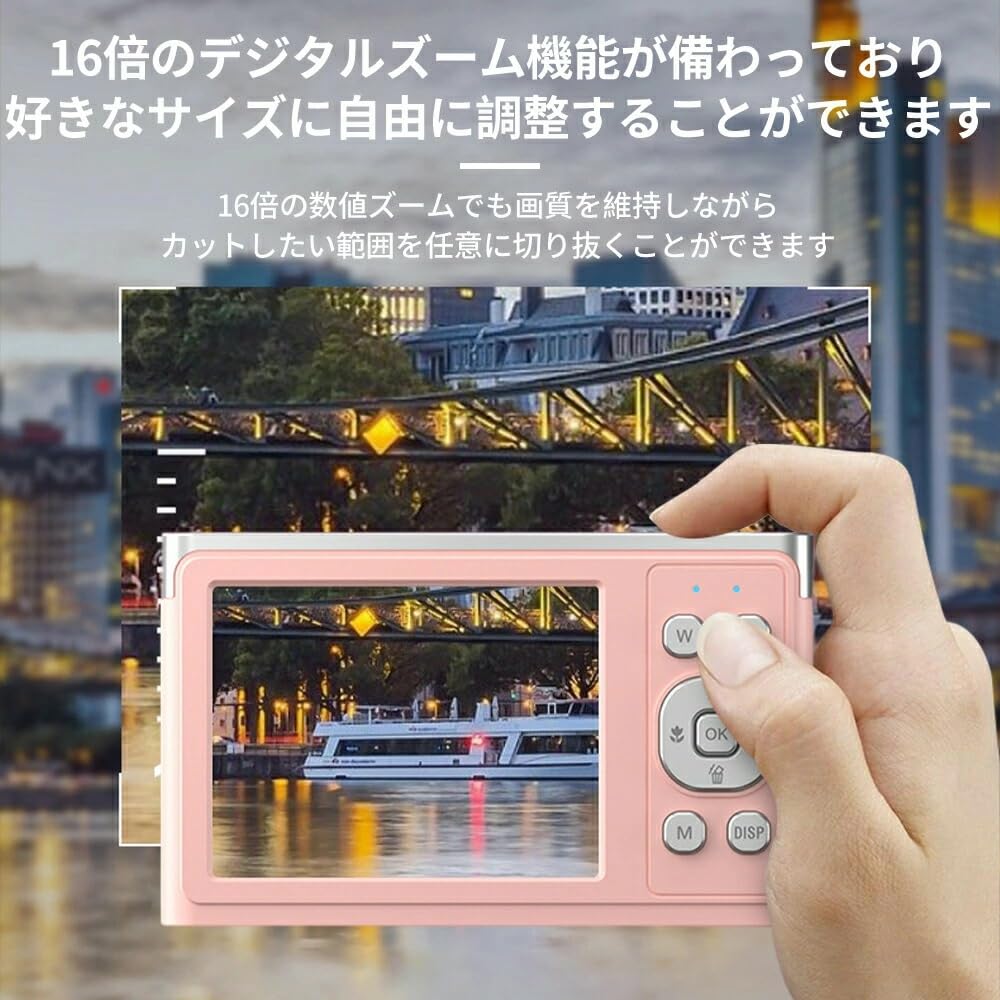 Digital Camera for Adults and 16x Tripod Japanese Language Kids Christmas Gift 2.88-inch Practice, Kids, Zoom, Selfie/Video Recording, AF, Compatible,