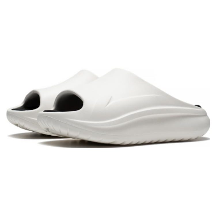 Li Ning SOFT SLIPPER Slip Resistant Abrasion Resistant Slide Slippers Unisex Ecru AGAT017-2