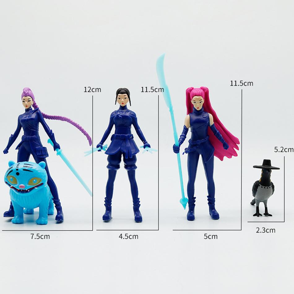 NEW 5Pcs/Set Anime Kpop Demon Hunters Figure K-Pop Demon Hunters Rumi Mira Zoey Tiger Figurine Toy Desk Decor Statues Ornament