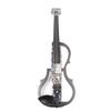 Electric Violin 4 4 Full Size Silent Carbon Fibre with Maple Fittings White Letters Pattern Beginners Practice Playing