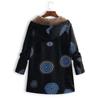 Womens Winter Warm Outwear Print Hooded Pockets Vintage Oversize Coats