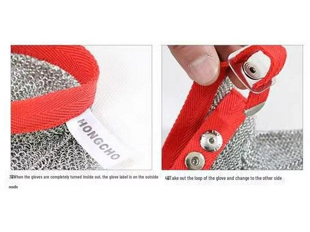 Gants en chaîne en acier inoxydable résistants aux coupures pour la cuisine et la protection du travail