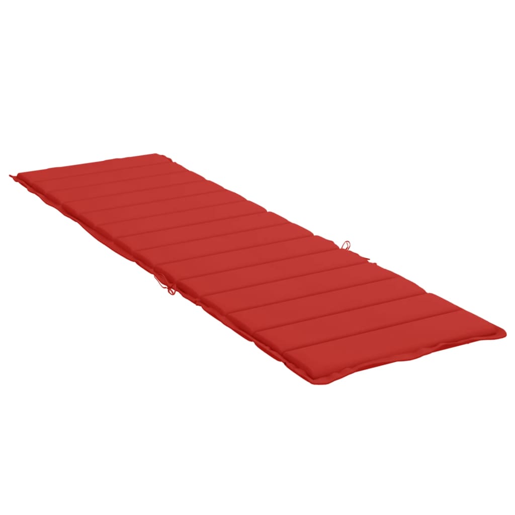 Sun Lounger Cushion Red 200x50x3 Cm Oxford Fabric