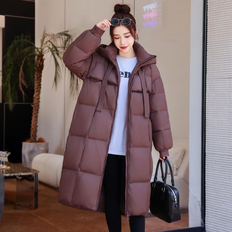 

Пуховик женский средней длины 2025 новый корейская версия свободный утолщенный хлопковый пуховик модный холодостойкий теплый зимний пуховик XXL коричневый