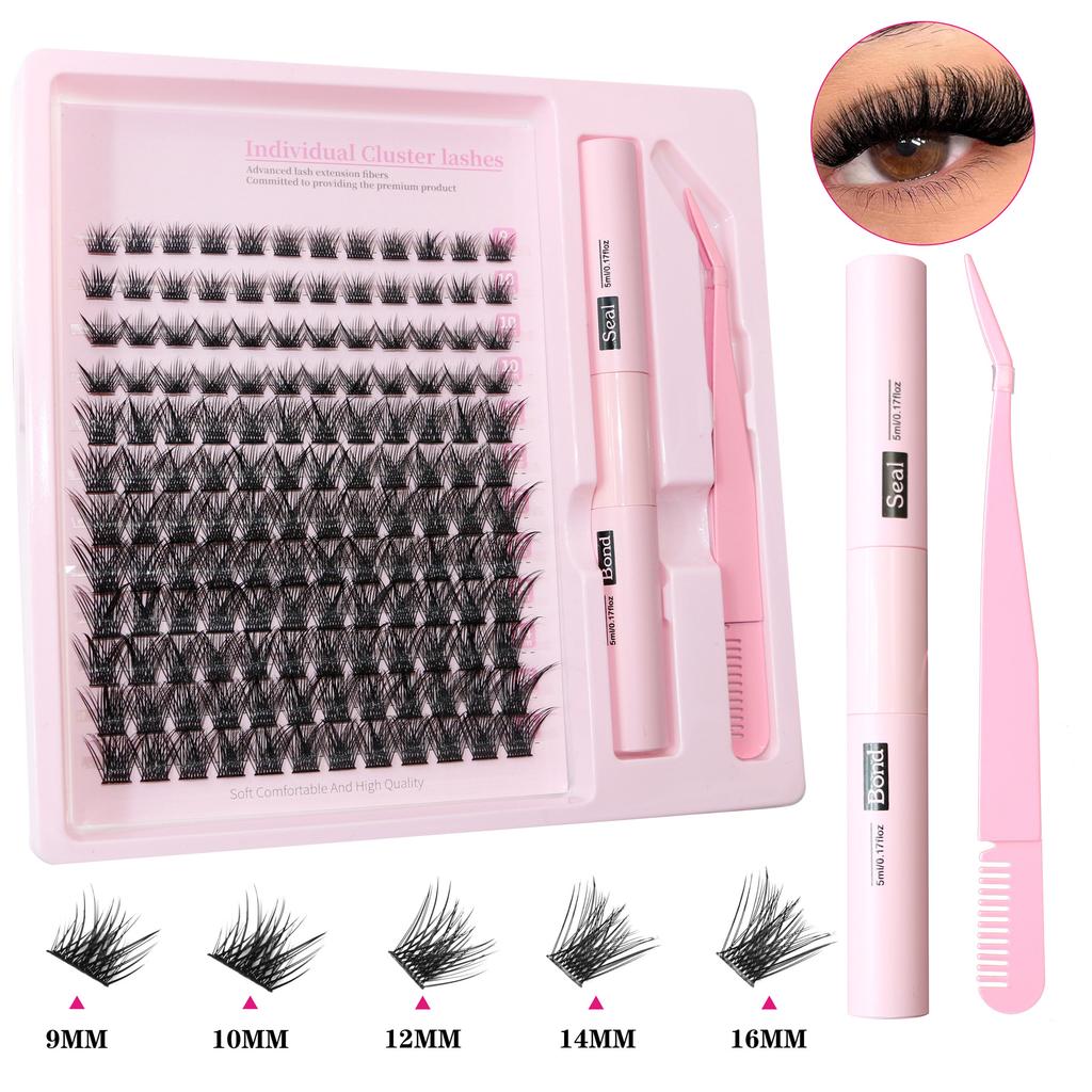 European & American Individual Cluster False Eyelashes - Natural Curl, Voluminous & Segmented DIY Extension Fibers