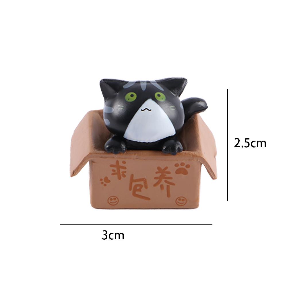 DIY Miniatures Kitten Ornament Cartoon Crafts Poor Box Cat Kitty Model Small Statue Car Figurine