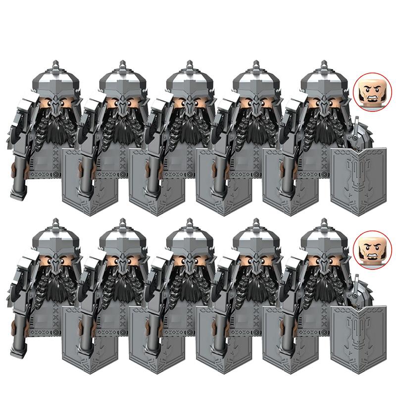 Mittelalter Herr der Ringe Durins Volk Zwergenkrieger Antike Militärsoldaten Figuren Ausrüstung Waffe Bausteine Spielzeug