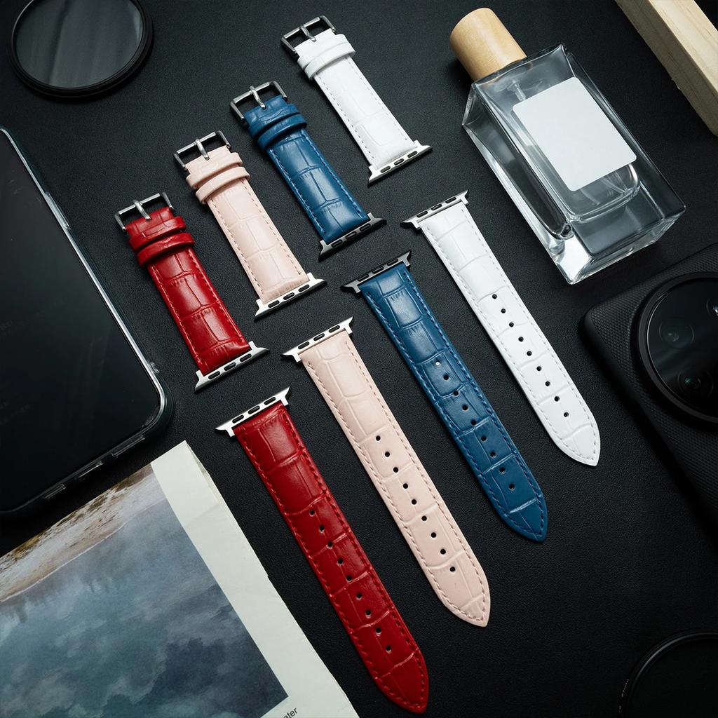 Leather Band Strap for Apple Watch Band Ultra 2 49mm 9 8 7 45mm 41mm High Quality for IWatch Series 6 SE 5 4 44mm 40mm Correa
