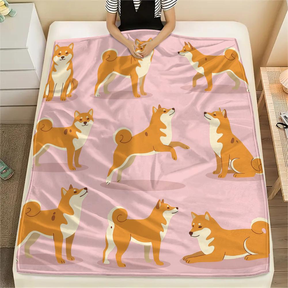 Pink background cat dog Print Flannel Blanket,High quality Comfortable for All Seasons,Home Decor,Warmth and Comfort,Perfect for Christmas Gifts