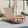 VidaXL Taupe Sun Lounger Solid Acacia Wood and Textilene, Sunbed, Daybed, Outdoor Lounger, Bed of 4008415