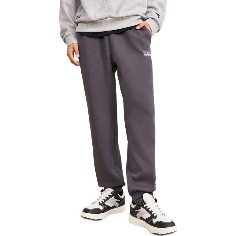 Anta Solid Color Letter Patch Sweatpants Men Bottoms Gray 952248727-1