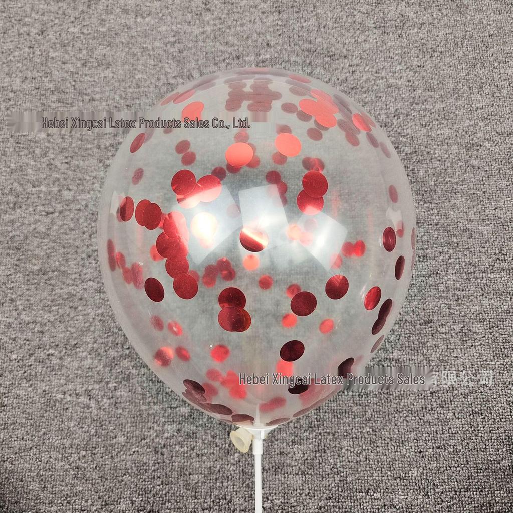 12" Transparent Sequin Balloon with Confetti - Colored Balloon for Christmas Party Decor