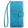 For iPhone 17 Pro Max Case PU Leather Wallet Phone Cover Tree Deer Imprinted