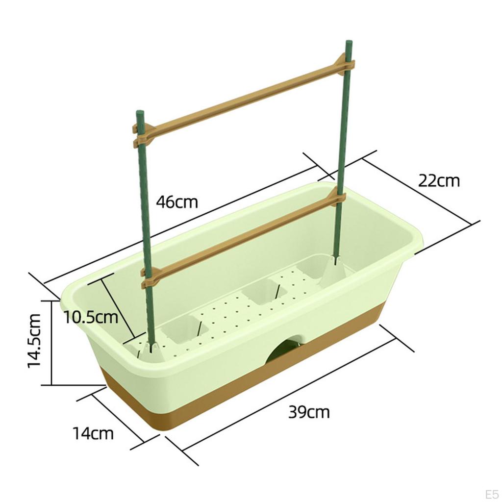 Balcony Planter Rectangle Box Drainage Hole Window Vegetable Flower for